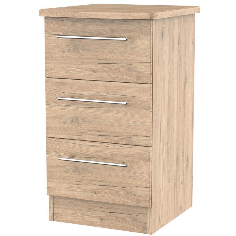 Swift Colby Slim Bedside Table Natural 3 Drawers