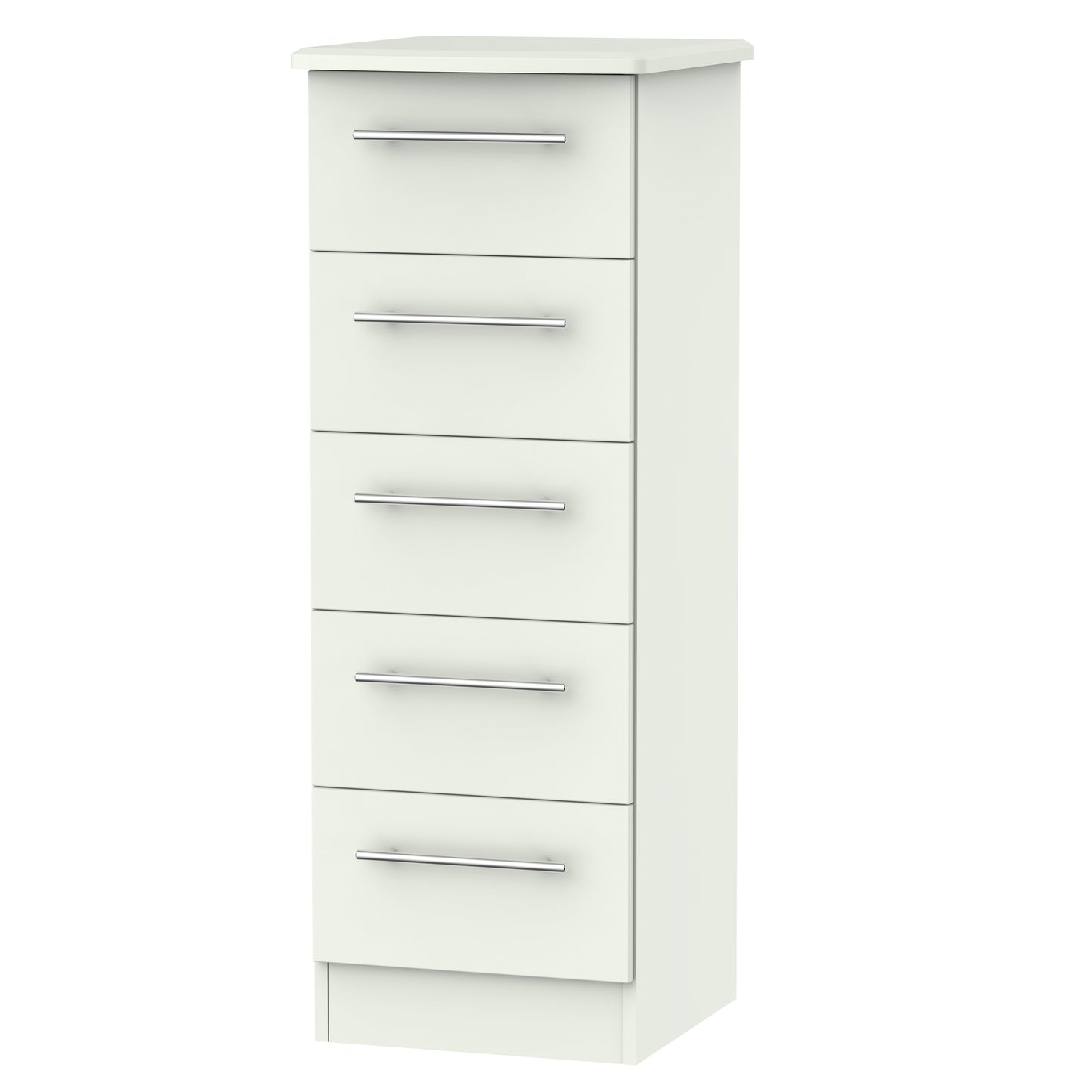 Sherwood Tall Tallboy White 5 Drawers 40cm