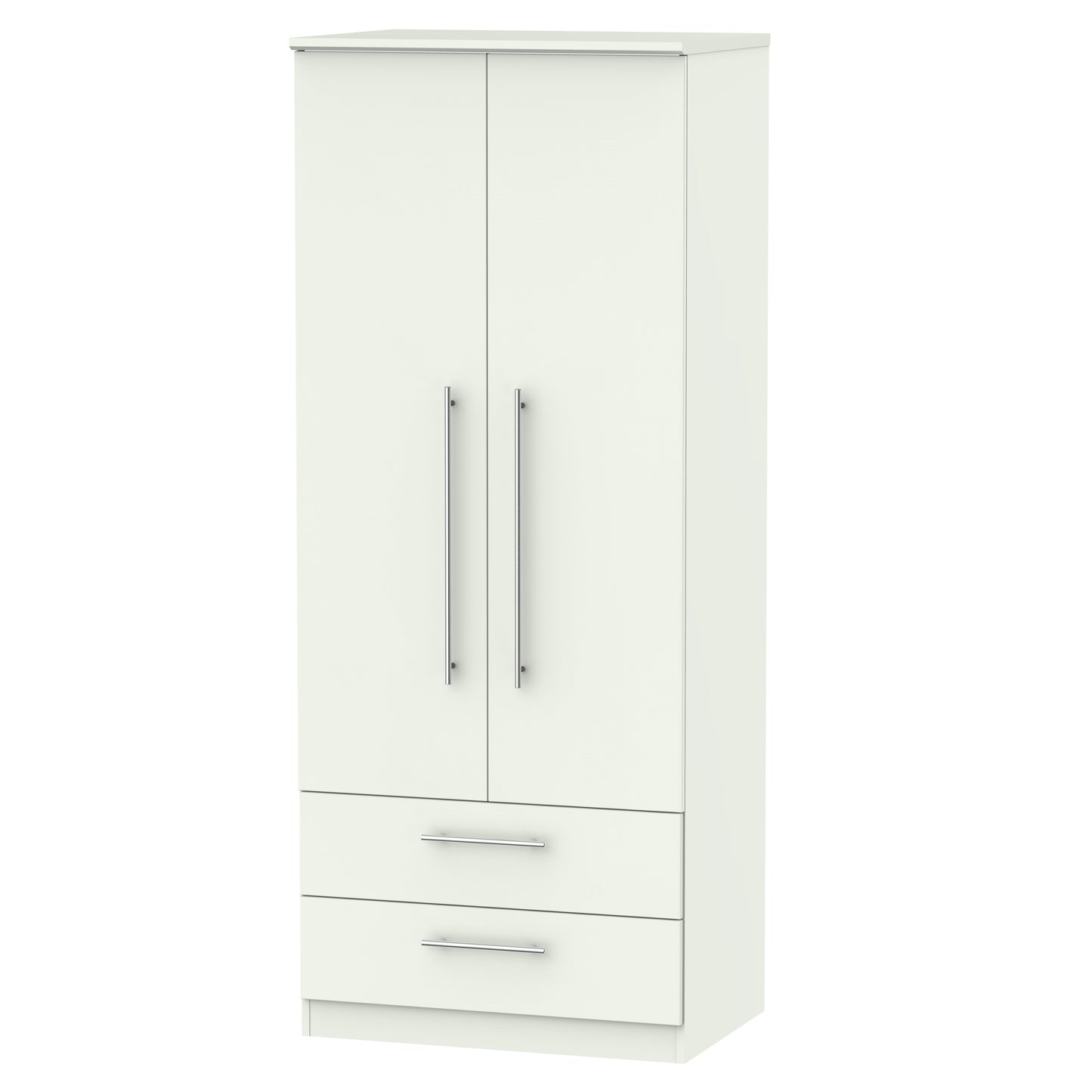 Sherwood Tall Wardrobe White 2 Doors 2 Drawers 74cm