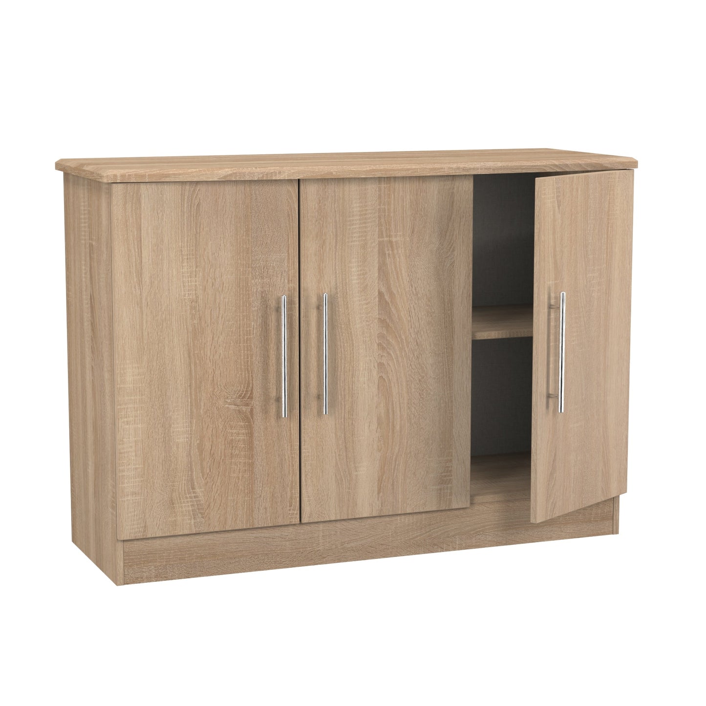 Sherwood Large Sideboard Light Oak 3 Doors 1 Shelf 112cm