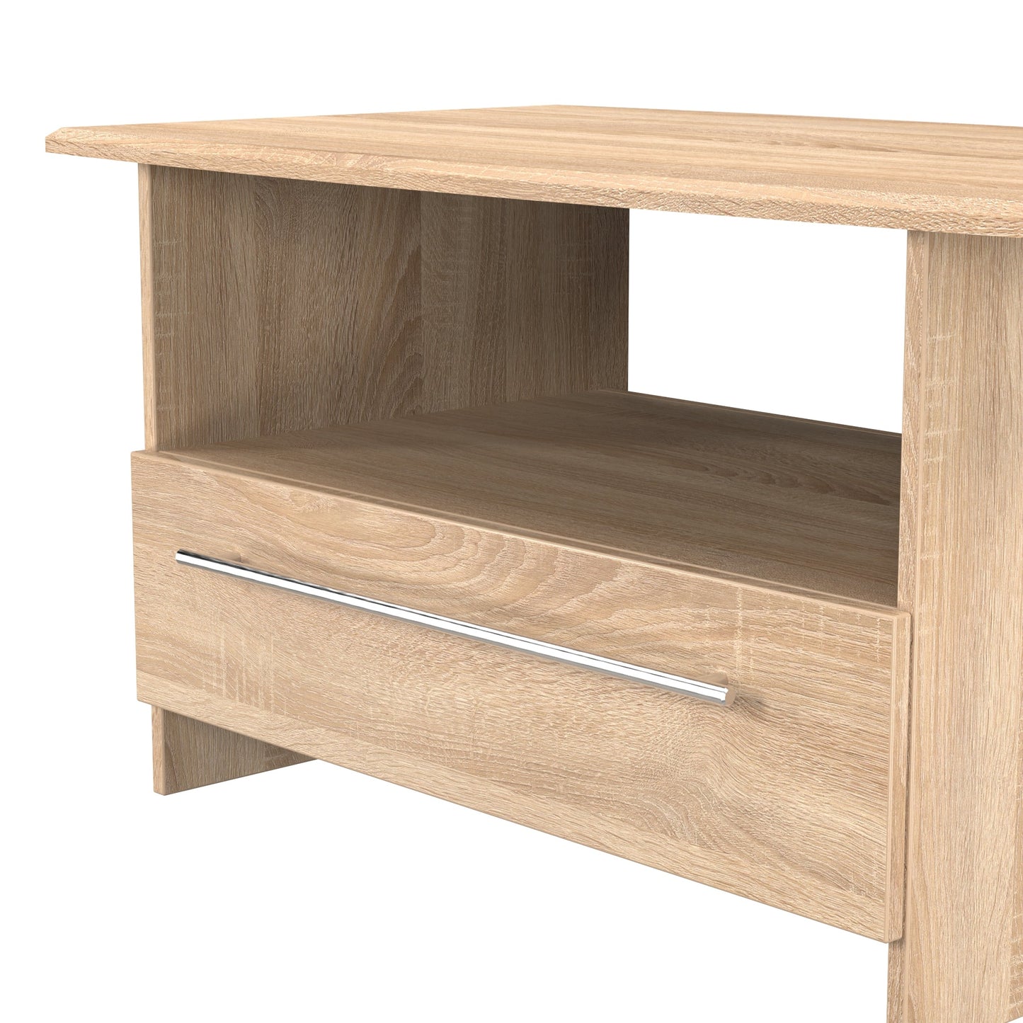 Sherwood Coffee Table Light Oak 1 Shelf 1 Drawer 93cm