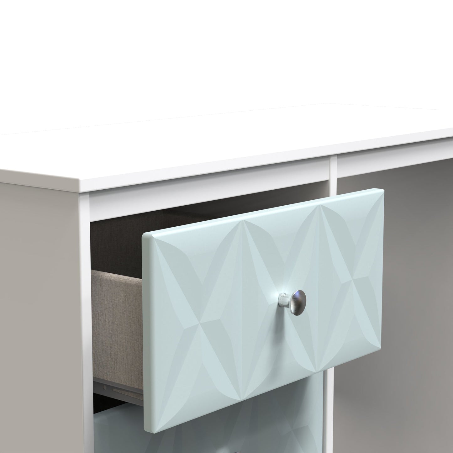 San Jose Desk Teal & White 3 Drawers 97cm