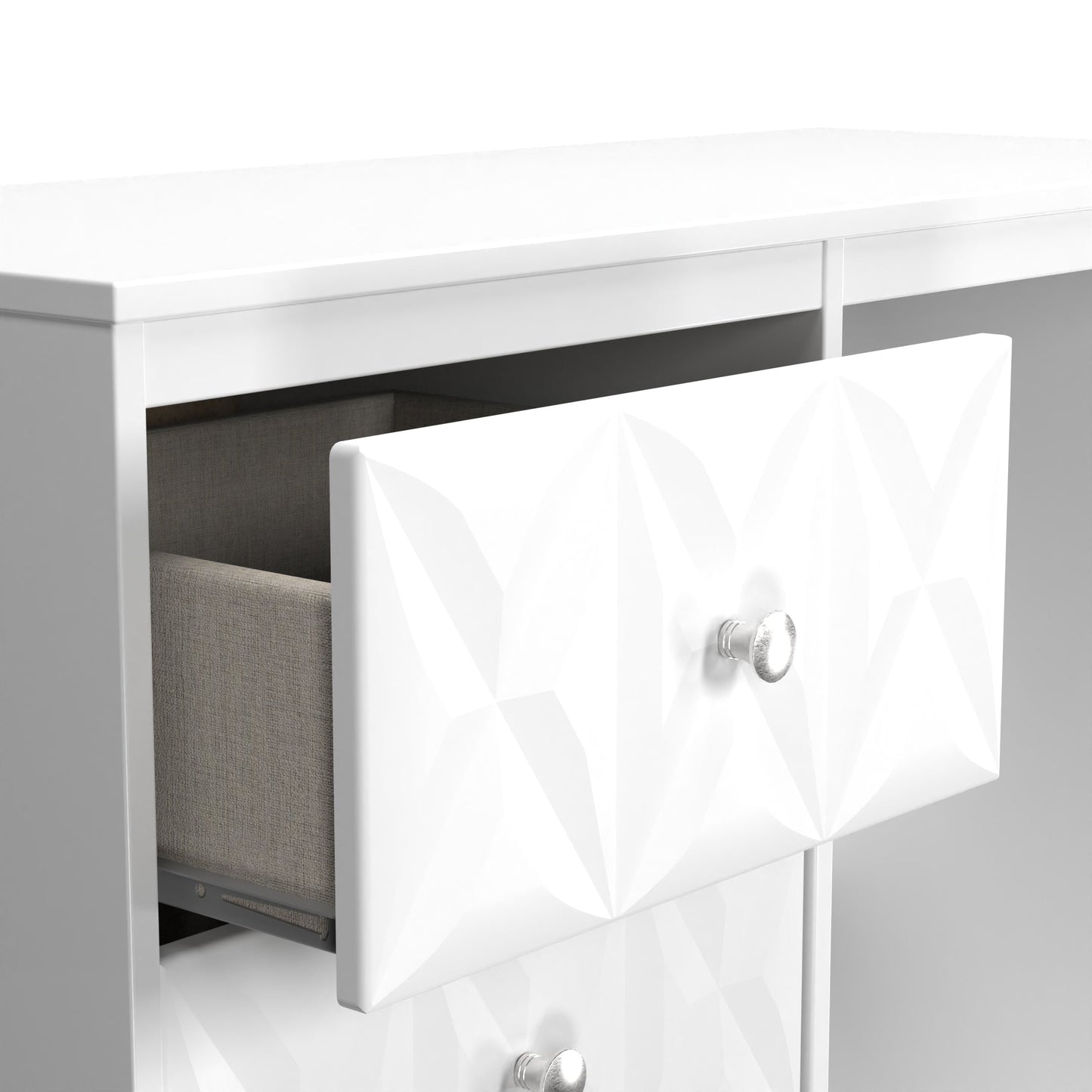 San Jose Desk White 3 Drawers 97cm