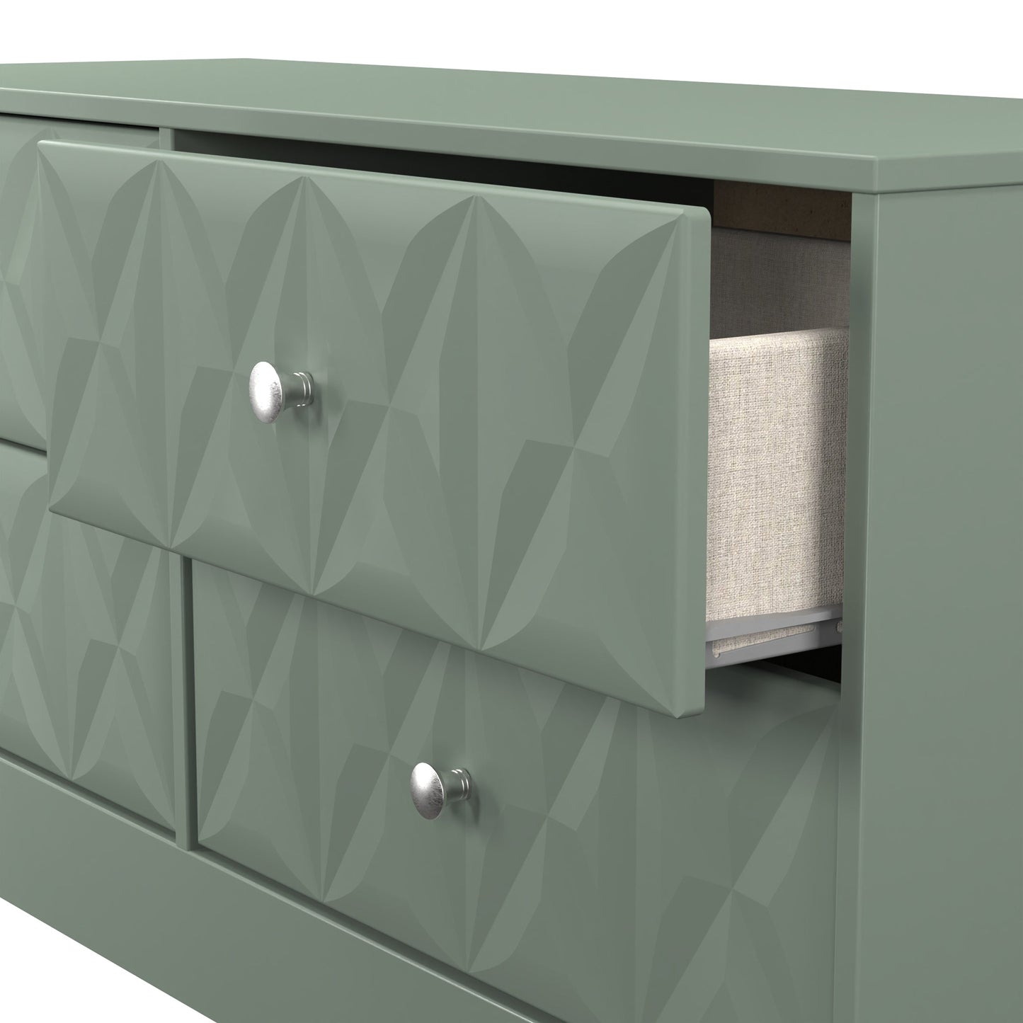 San Jose Large Chest of Drawers Green 4 Drawers 115cm
