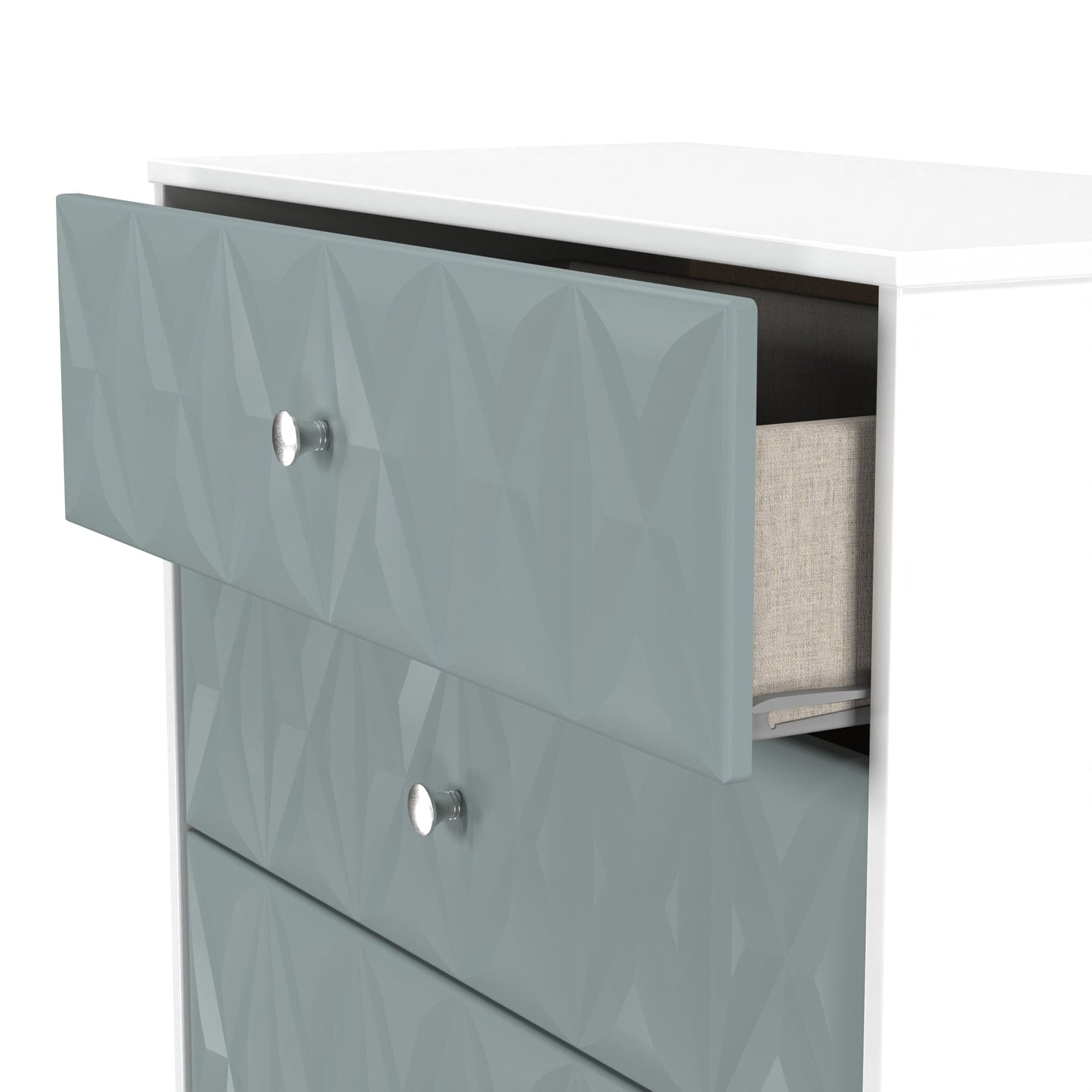 San Jose Tall Chest of Drawers Teal & White 4 Drawers 77cm