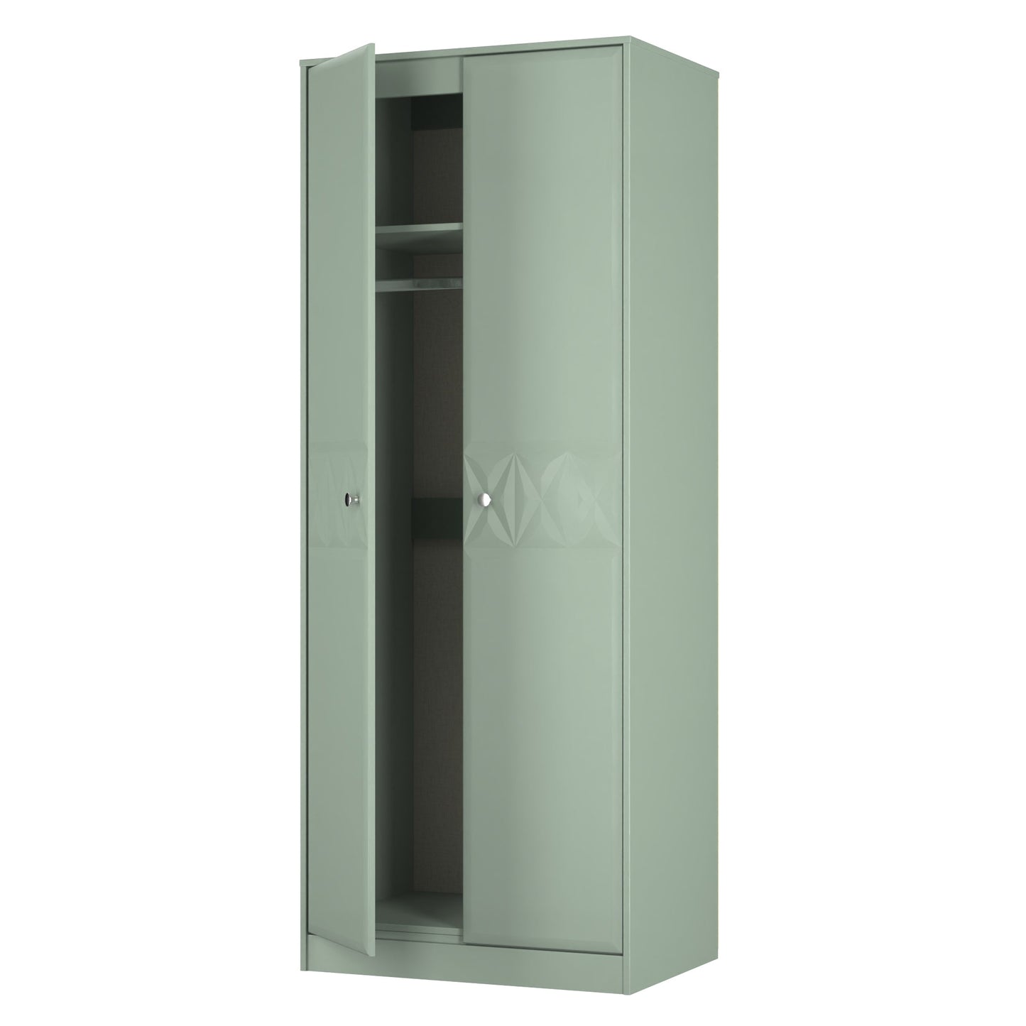 San Jose Tall Wardrobe Green 2 Doors 1 Shelf 77cm