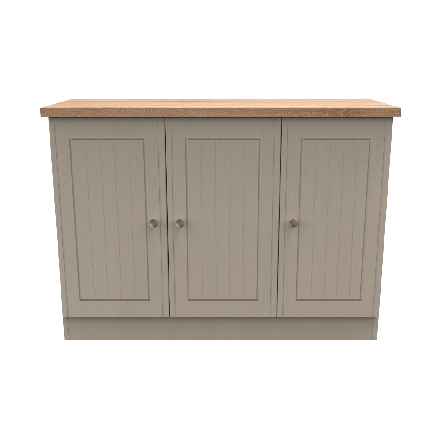 Vienna Large Sideboard Off-white & Light Oak 3 Doors 1 Shelf 110cm