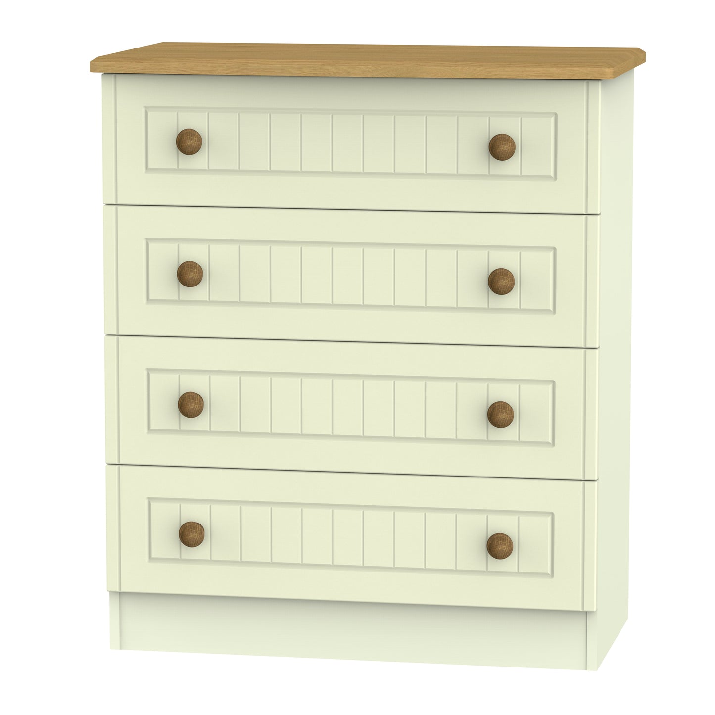 Warwick Chest of Drawers Cream & Oak 4 Drawers 77cm