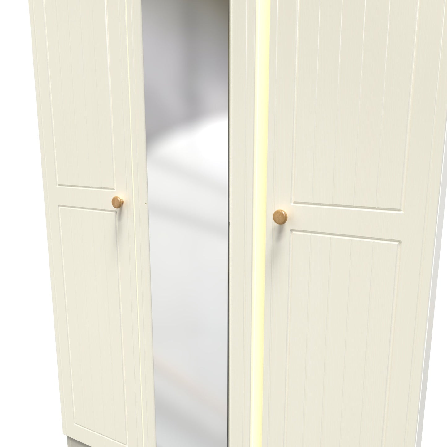 Warwick Tall Mirror Wardrobe Cream & Oak 111cm