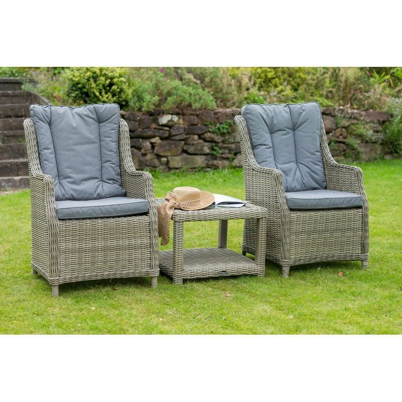 Wentworth Rattan Garden Bistro Set by Royalcraft Seats Grey