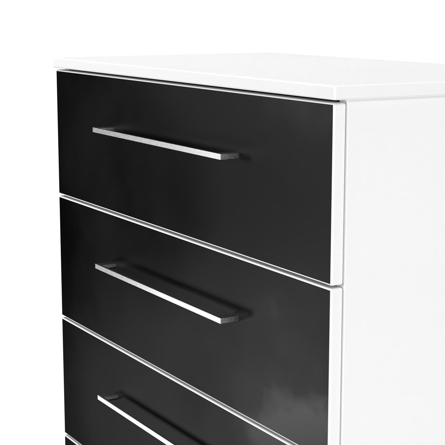 Worcester Tall Chest of Drawers Black & White 5 Drawers 74cm