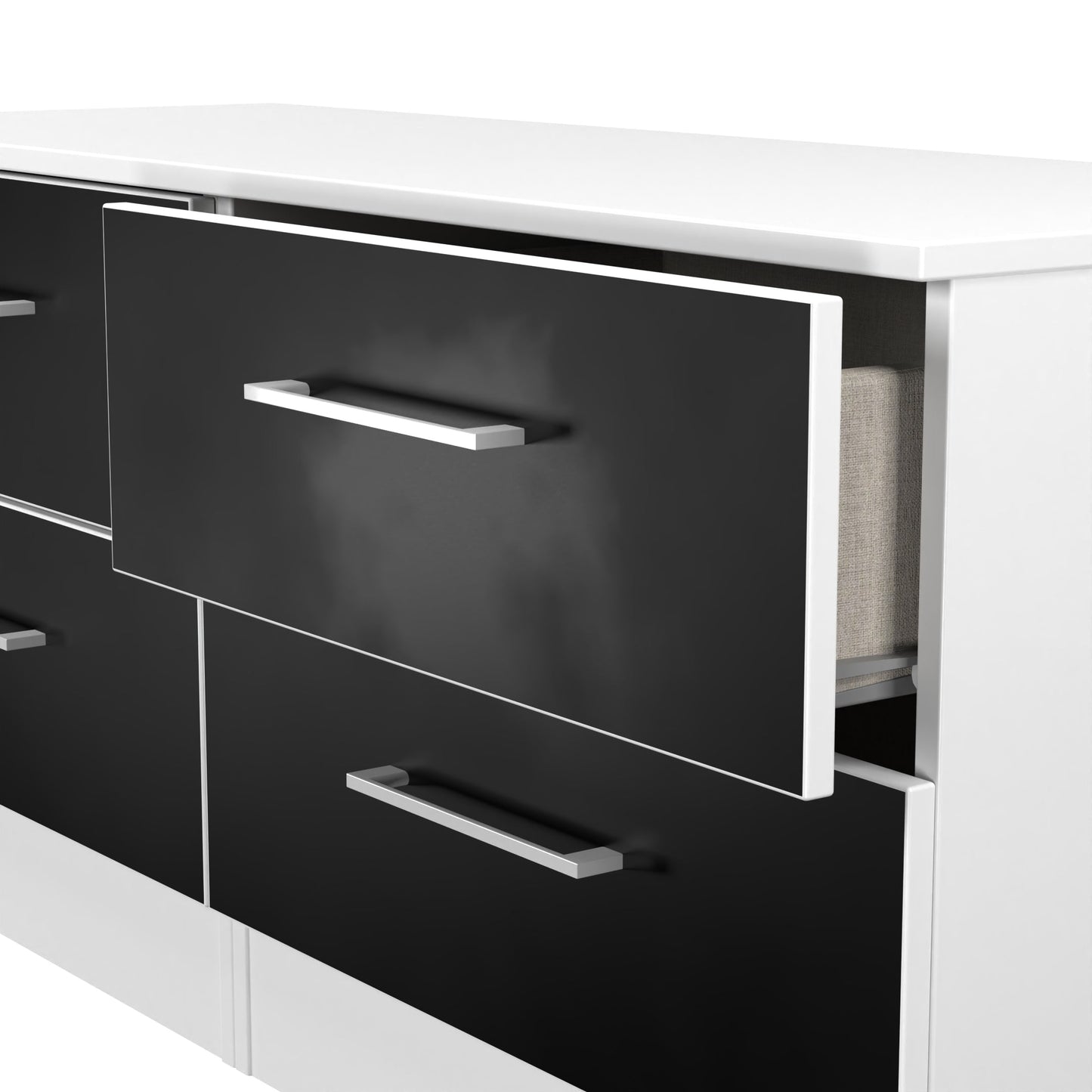 Worcester Large Chest of Drawers Black & White 4 Drawers 110cm