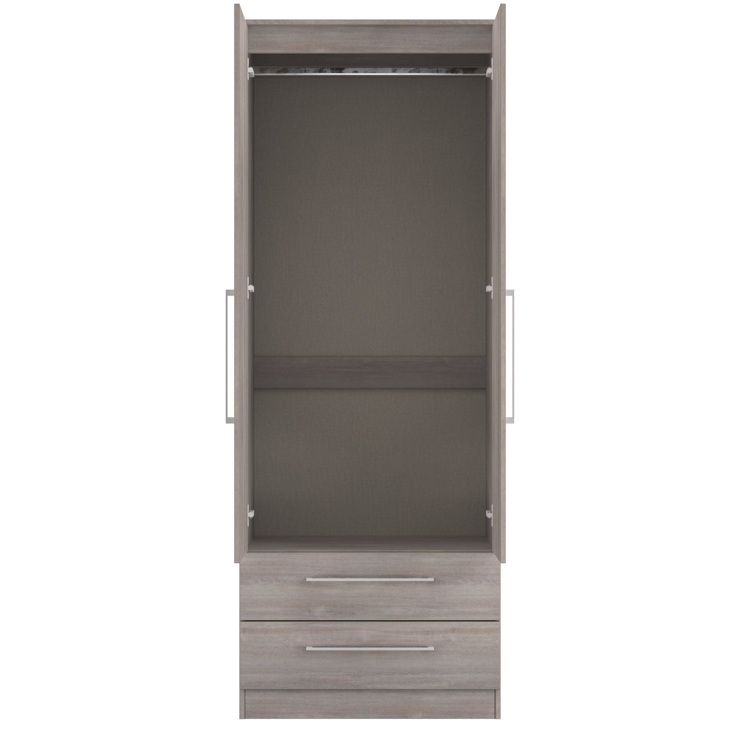 Worcester Tall Wardrobe Light Grey 2 Doors 2 Drawers 74cm