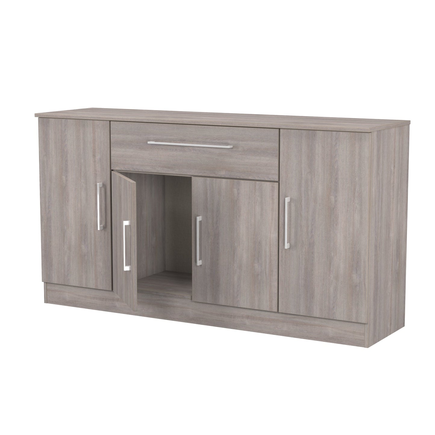 Worcester Large Sideboard Light Grey 4 Doors 2 Shelves 1 Drawer 144cm