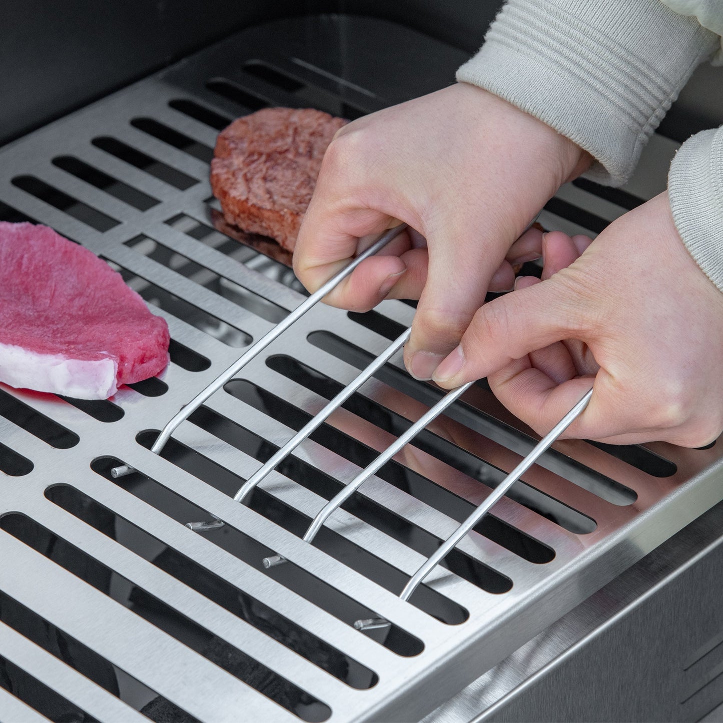 BBQ Rotisserie Grill Roaster Charcoal Spit Roasting Machine for Chicken Turkey with 3-Level Grill Grate and Foldable Side Shelves