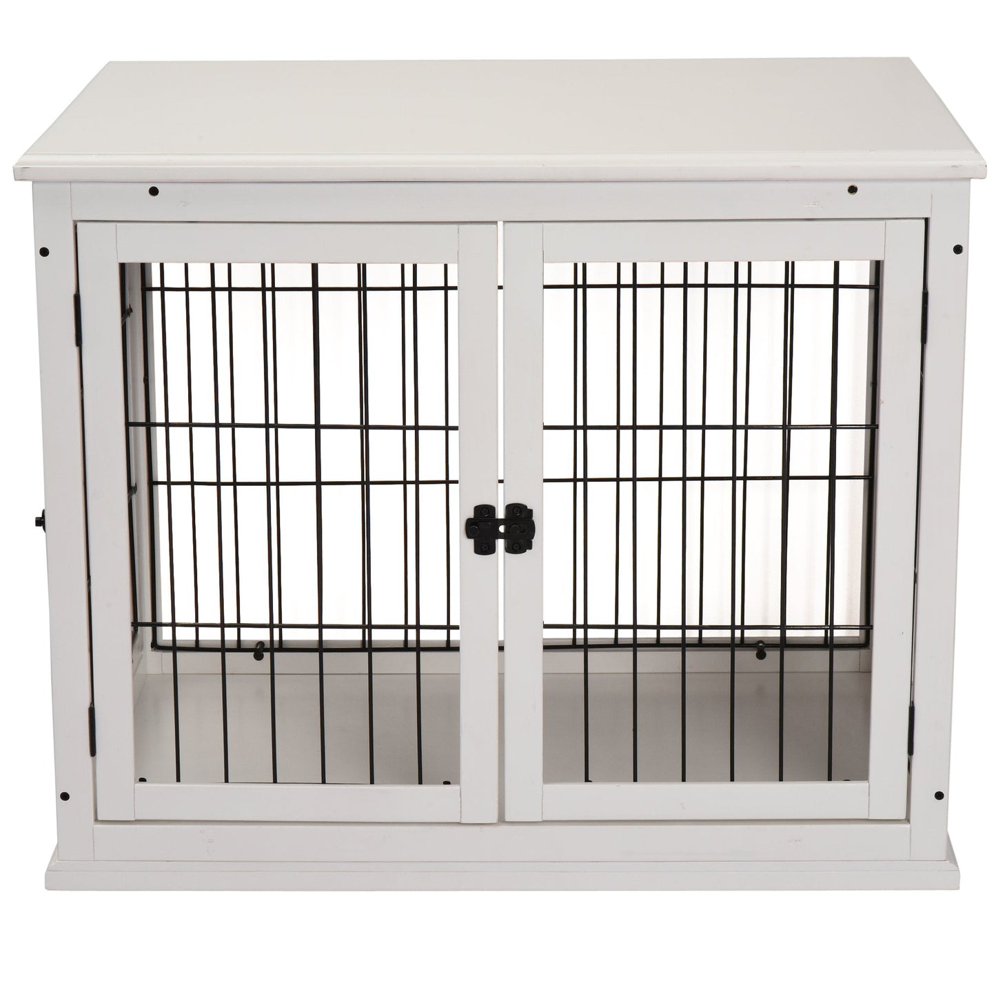 Pawhut Medium-Density Fibreboard 3-Door Small Indoor Pet Cage White