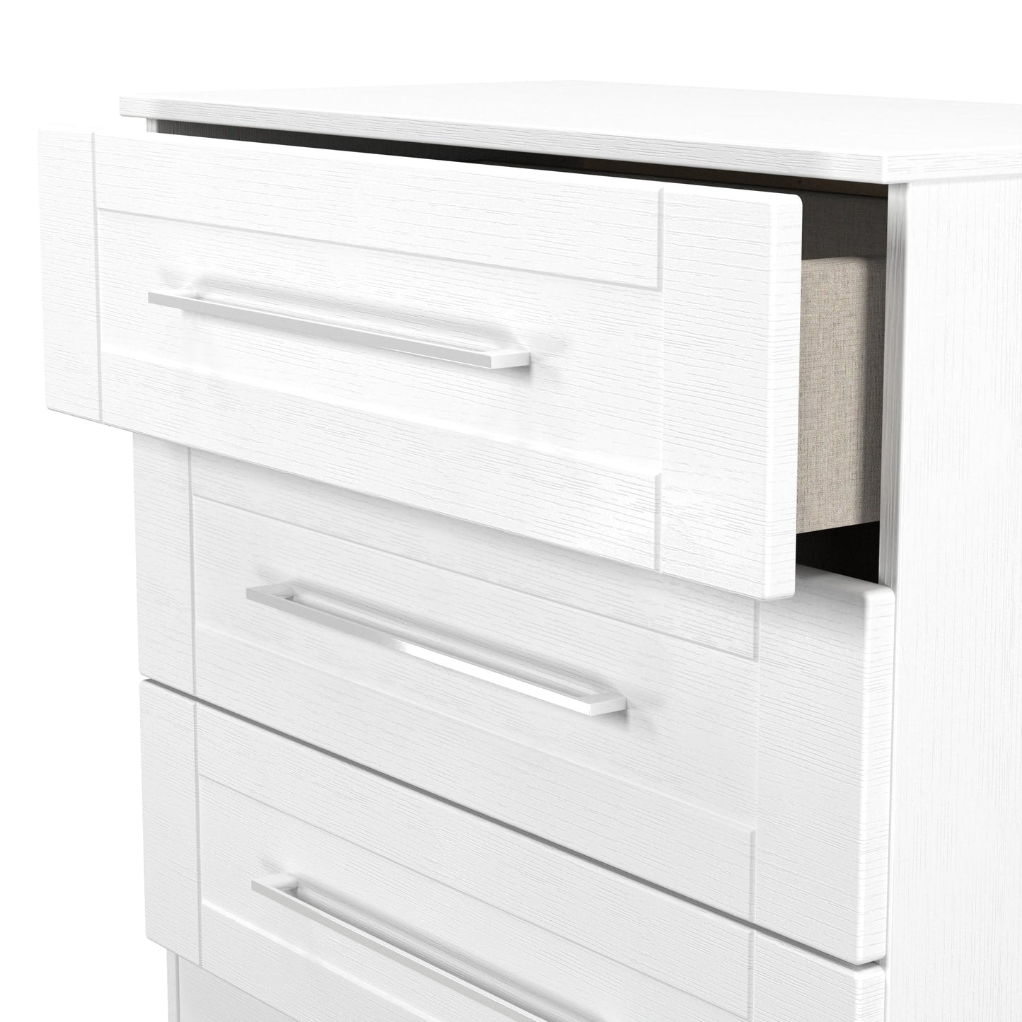 York Chest of Drawers White 3 Drawers 74cm