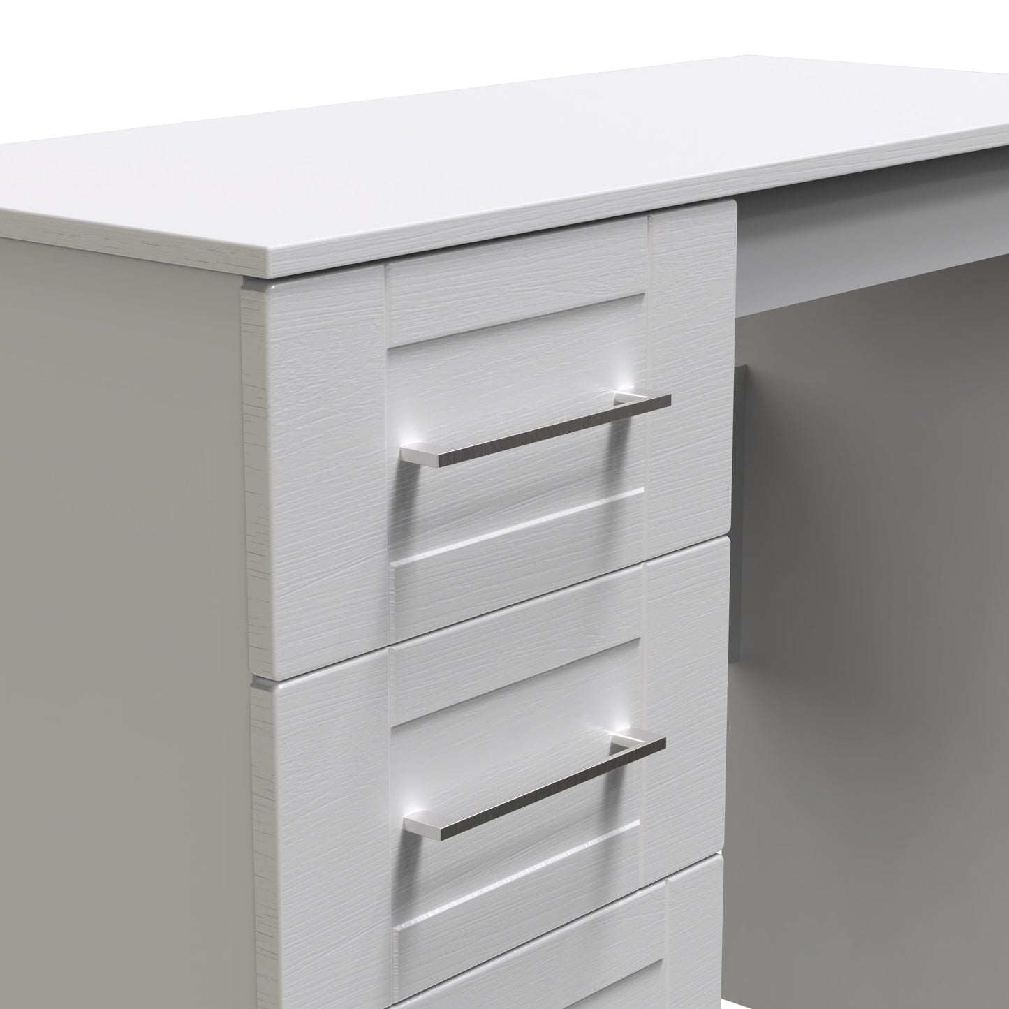 York Desk Grey 3 Drawers 90cm