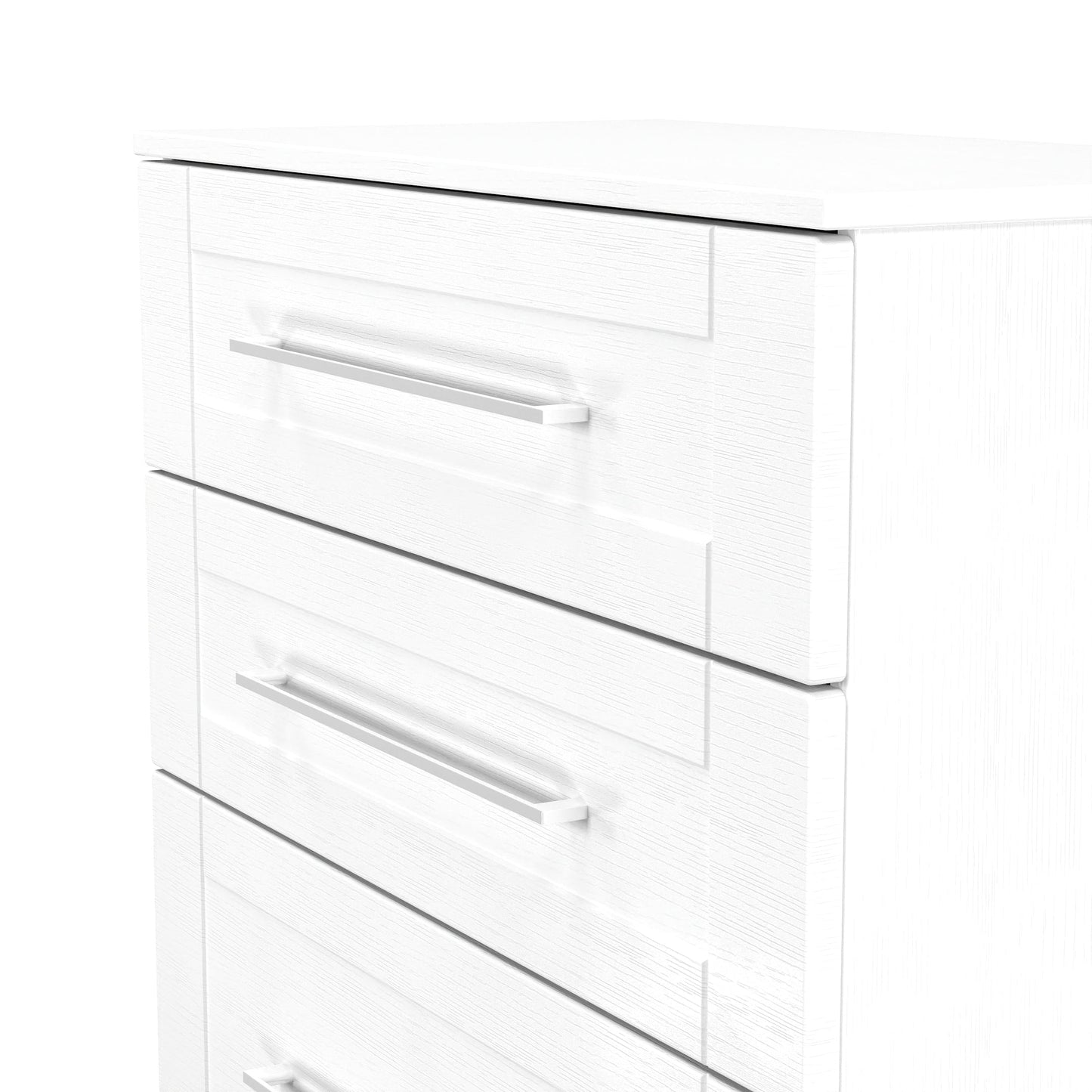 York Tall Chest of Drawers White 4 Drawers 74cm