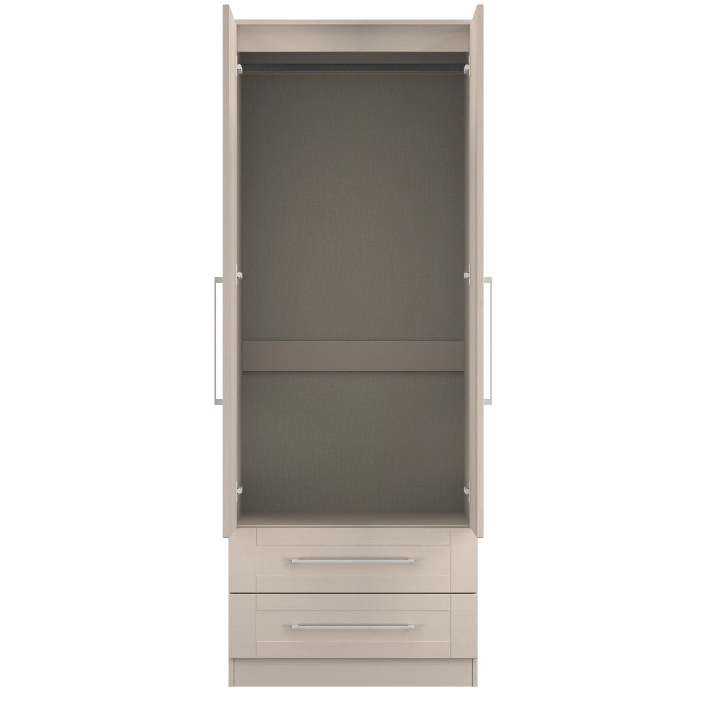 York Tall Wardrobe Cream 2 Doors 2 Drawers 74cm