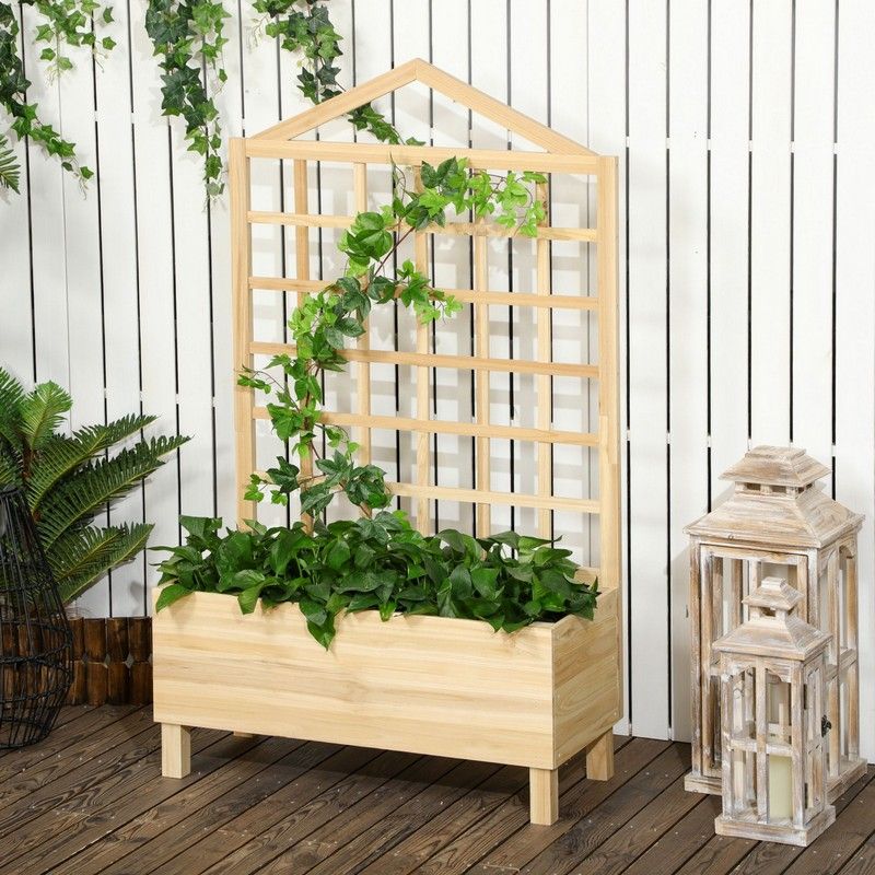 outsunny planter with trellis Outsunny Garden Planters with Trellis for Vine Climbing – Cherry Lane