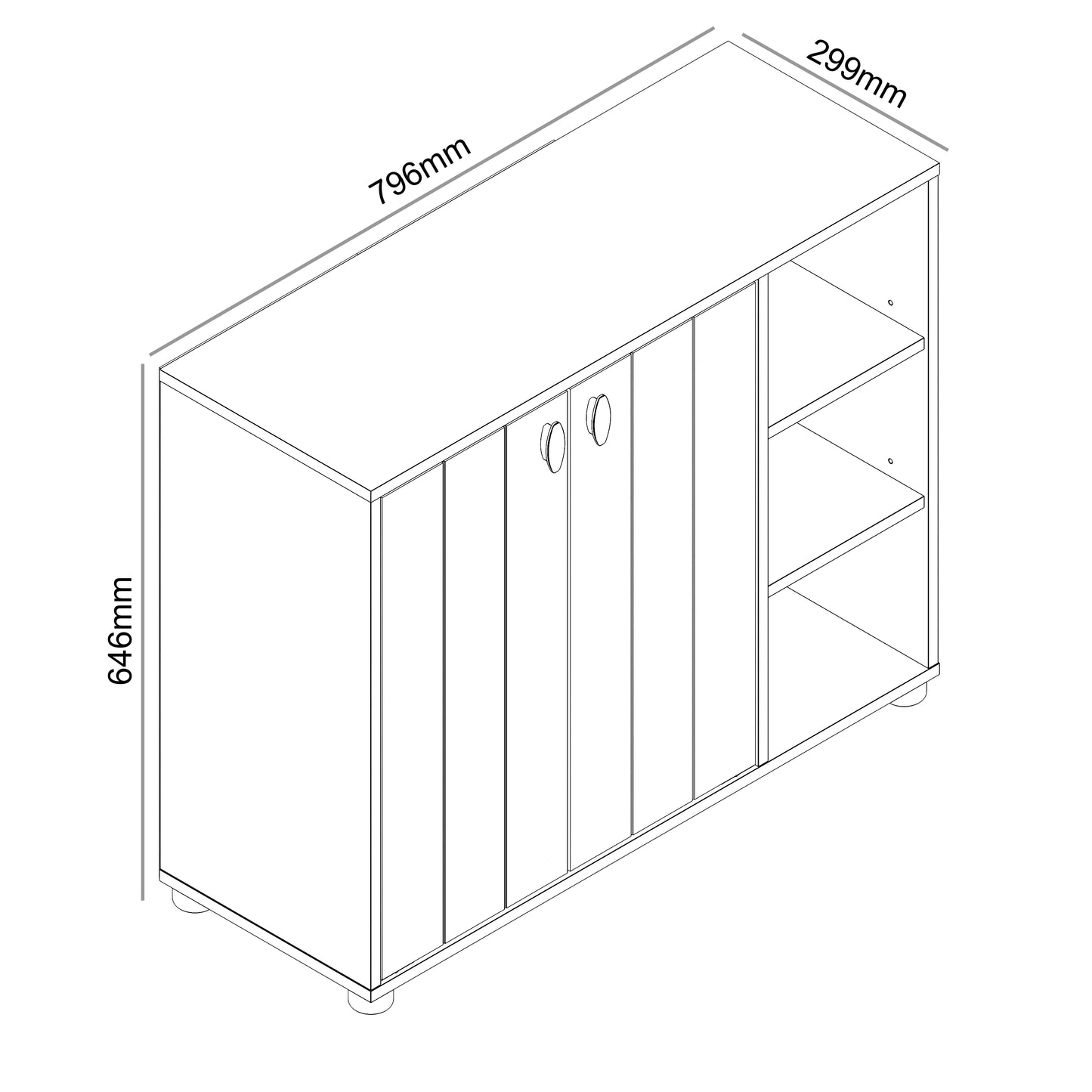 Bideford Shoe Storage Black 2 Doors 6 Shelves