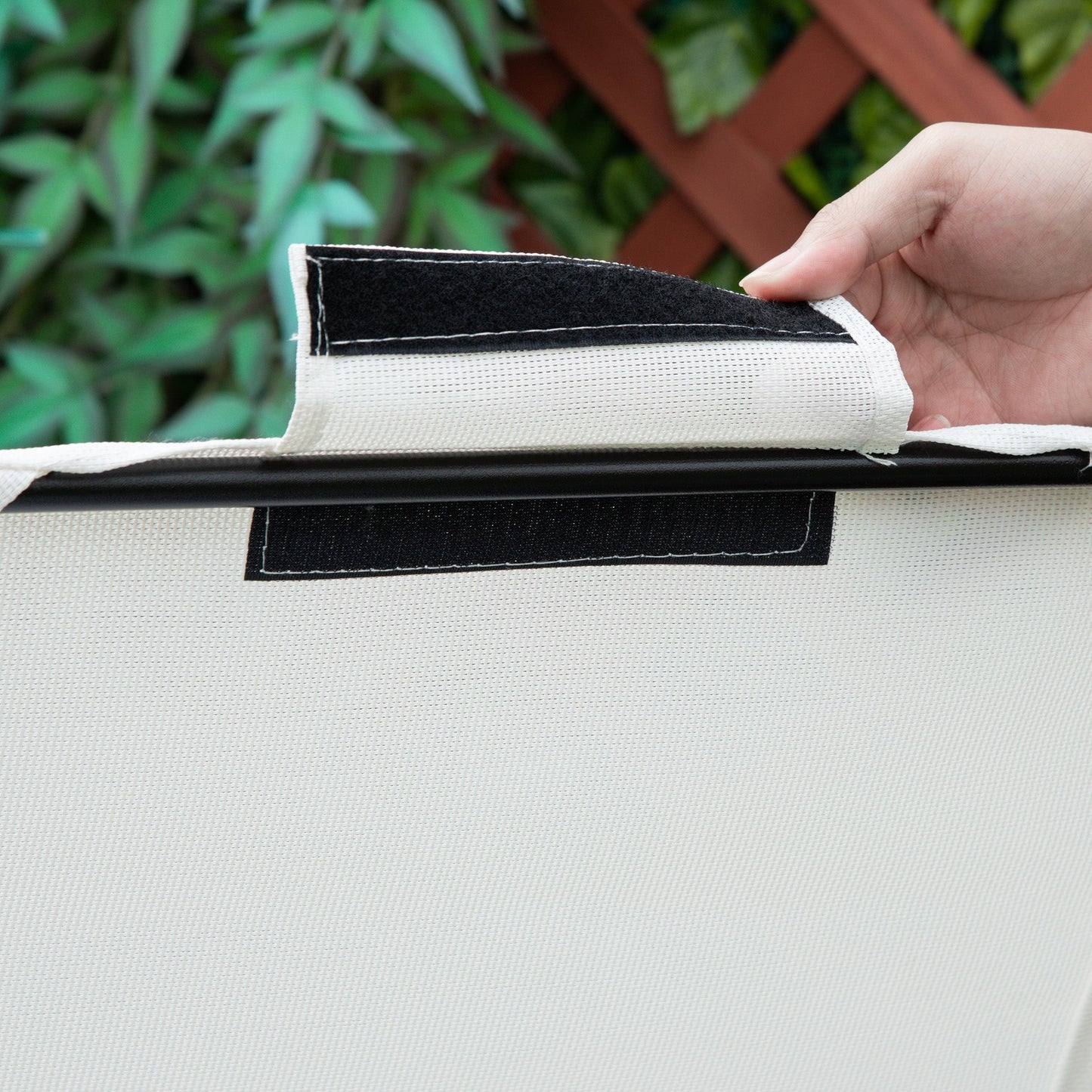 Zero Gravity Garden Folding Patio Sun Lounger w/Cup Holder & Canopy Shade White