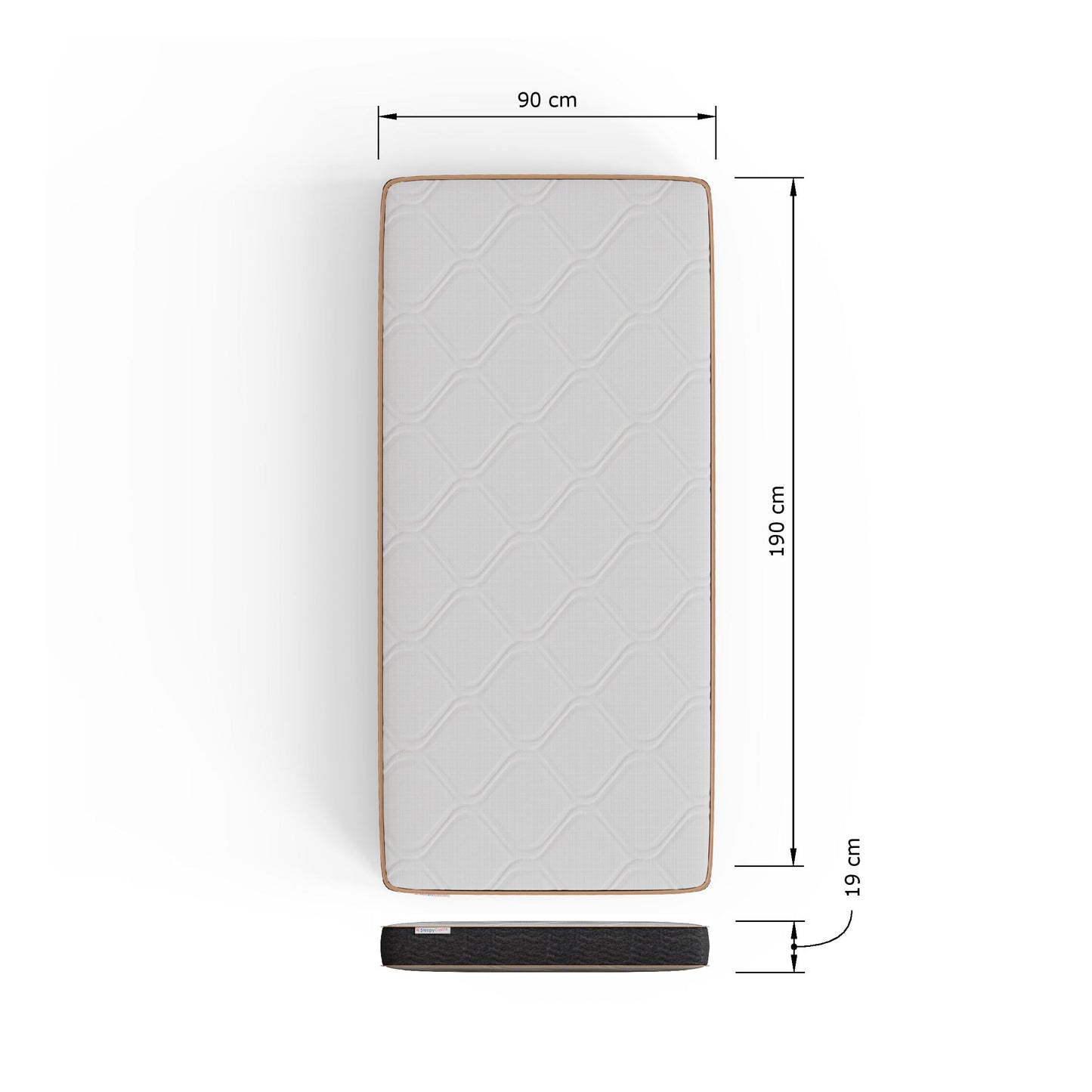 SleepyCastle Single Mattress Polyester White 3 x 6ft