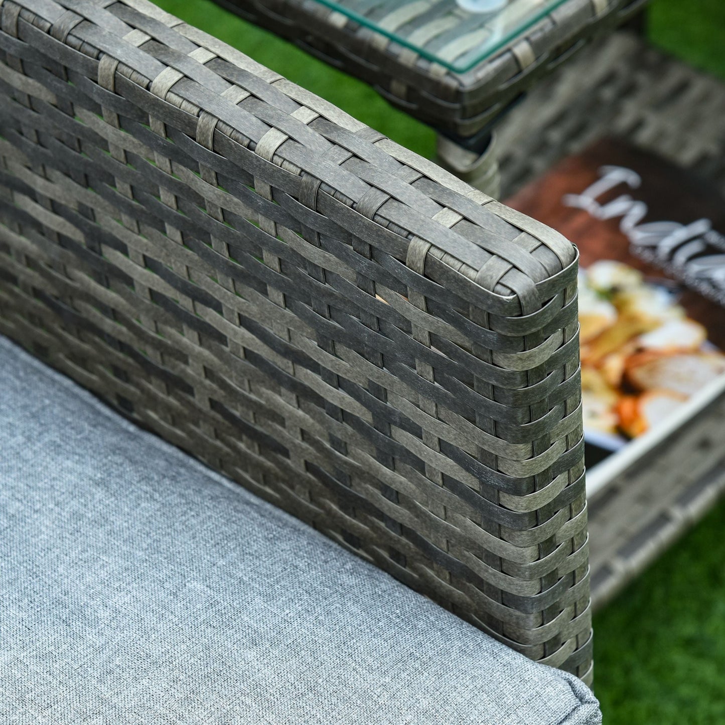 Outsunny 3 Pieces Pe Rattan Bistro Set