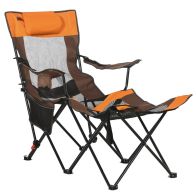 See more information about the Outsunny Foldable Reclining Garden Chairs with Footrest and Adjustable Backrest
