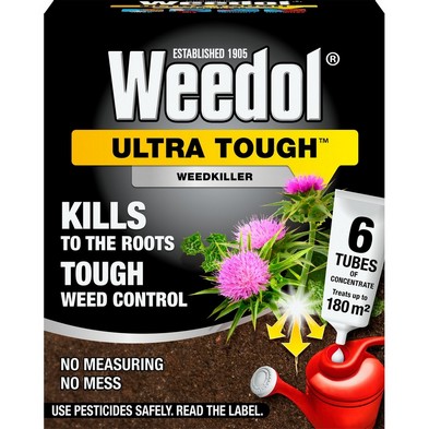 See more information about the Weedol 6 Pack 25ml Ultra Tough Weed Killer Tubes - 180 Square Metres Coverage
