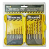 See more information about the 15pce HSS Twist Drill Bit Set Yellow Case