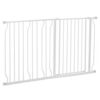 See more information about the PawHut Dog Gate Extra Wide Stairway Gate for Pet with Door
