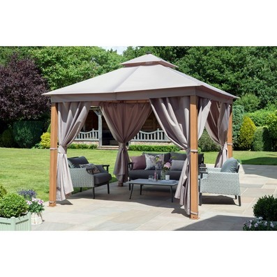 See more information about the Luxury Garden Gazebo by Garden Must Haves with a 3 x 3M Taupe Canopy