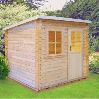 See more information about the Shire Dean 7' 10" x 7' 10" Pent Log Cabin - Premium 28mm Cladding Tongue & Groove