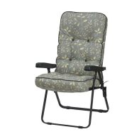 See more information about the Country Garden Folding Recliner by Glendale with Green & Yellow Cushions