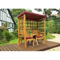 See more information about the Henley Garden Arbour by Charles Taylor - 2 Seats Burgundy Cushions