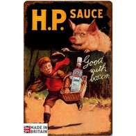See more information about the H.P. Sauce Sign Metal Wall Mounted - 45cm