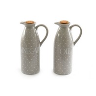 See more information about the 2x Jug Ceramic Grey with Heart Pattern - 20.5cm