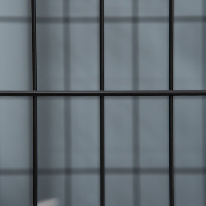 PawHut 43" Heavy Duty Metal Dog Crate Pet Cage with Tray Wheeled Dog Kennel - Black Large