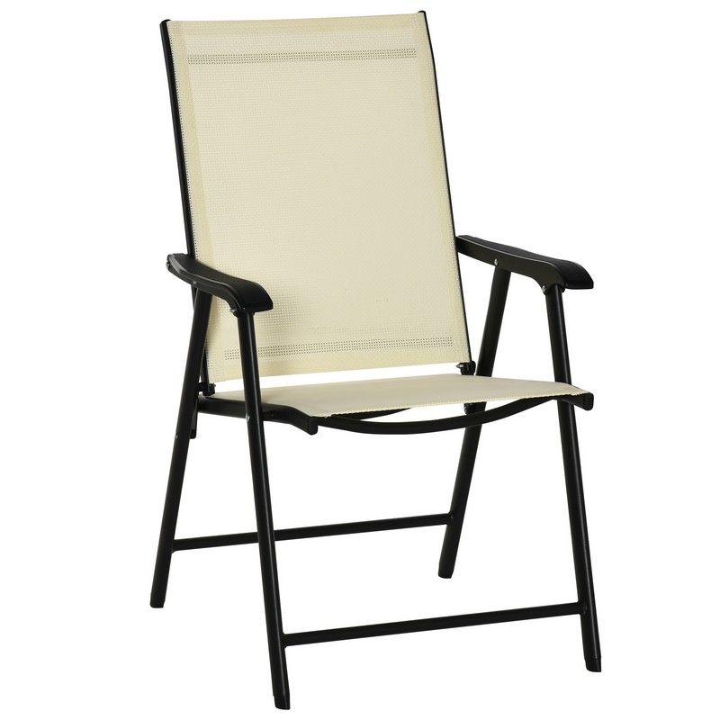 Set 2 Foldable Metal Garden Chair
