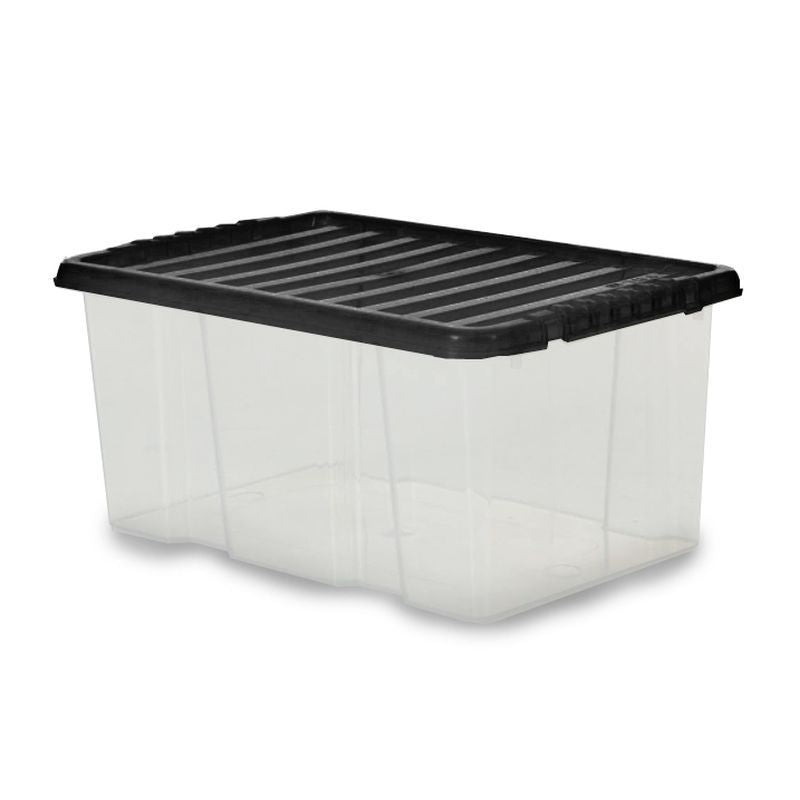TML Plastic Storage Box 7 Litres - Clear & Black by TML
