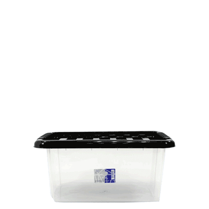 TML Plastic Storage Box 14 Litres - Clear & Black by TML