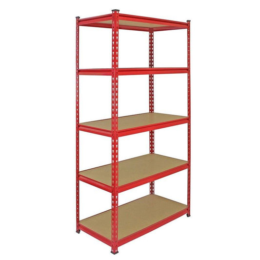 Raven Steel Shelving & Free Mallets 183cm - Red Set Of Five Extra Strong Z-Rax 90cm by Raven