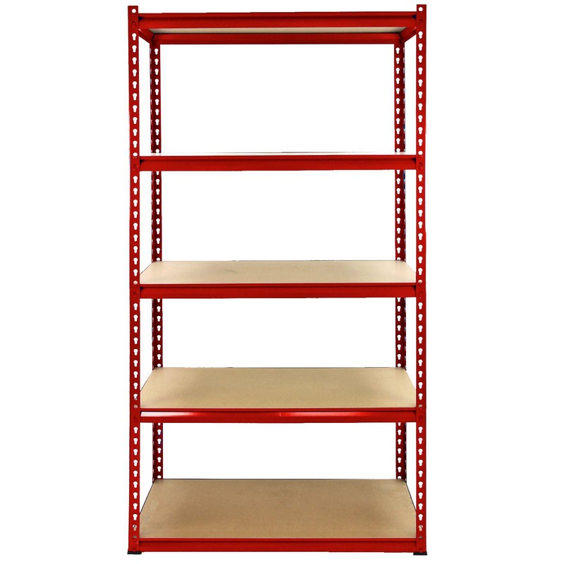 Raven Steel & MDF Shelving Units 180cm - Red Set Of Five Extra Strong Z-Rax 90cm Corner by Raven