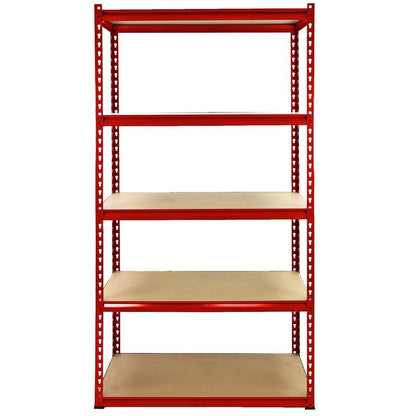 Raven Steel & MDF Shelving Units 180cm - Red Set Of Five Extra Strong Z-Rax 90cm Corner by Raven