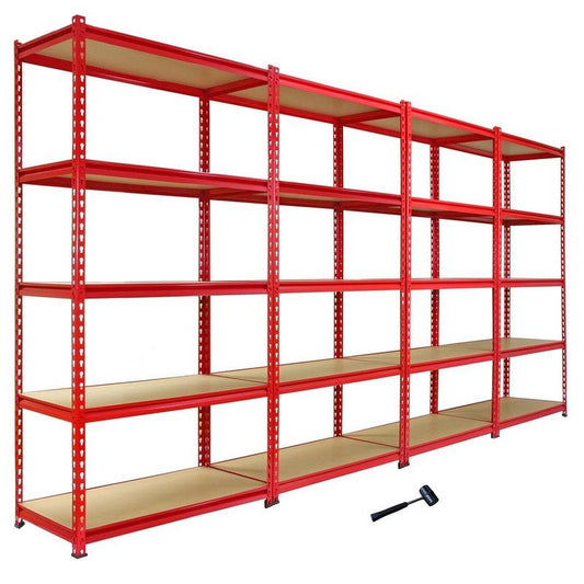 Raven Steel Shelving & Free Mallets 183cm - Red Set Of Four Extra Strong Z-Rax 90cm by Raven