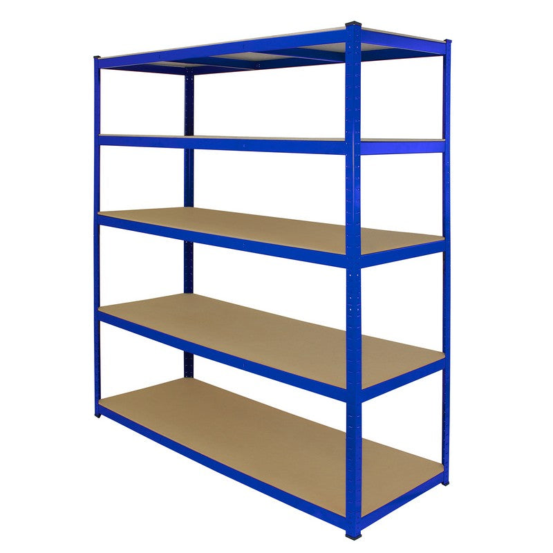 Raven Steel Shelving Units 180cm - Blue Heavy Duty Set Of Five Extra Wide T-Rax 160cm by Raven