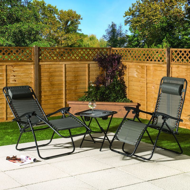 Tolverne Zero Gravity Garden Bistro Set 2 Seats