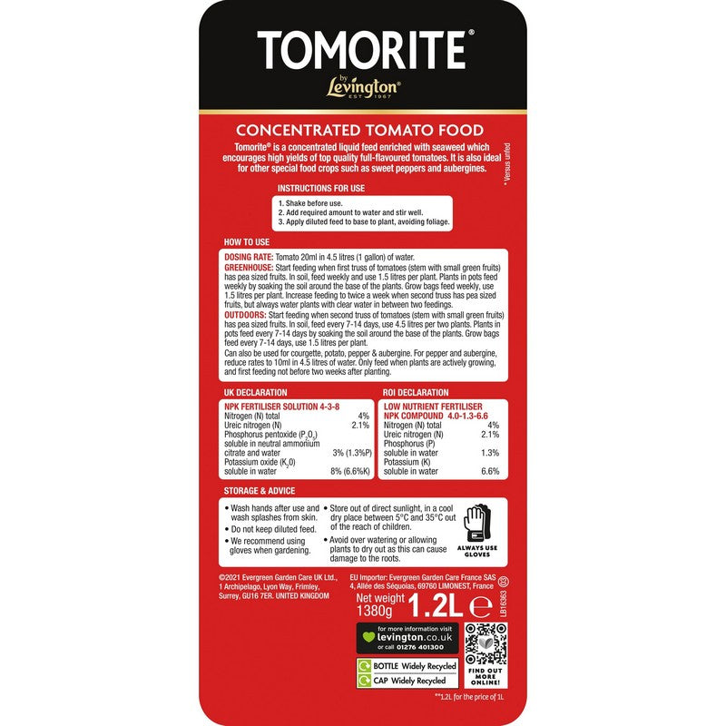 Tomorite Levington Tomorite 1.2L Tomato Food
